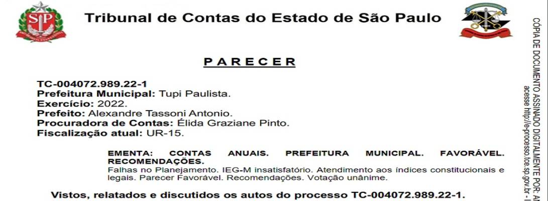 Imagem de capa da notícia: Câmara Municipal disponibiliza acesso as contas do exercício 2022 do Poder Executivo